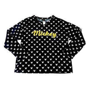 💥SALE💥DISNEY MICKEY MOUSE BLACK & GOLD SLEEP TOP SZ LG